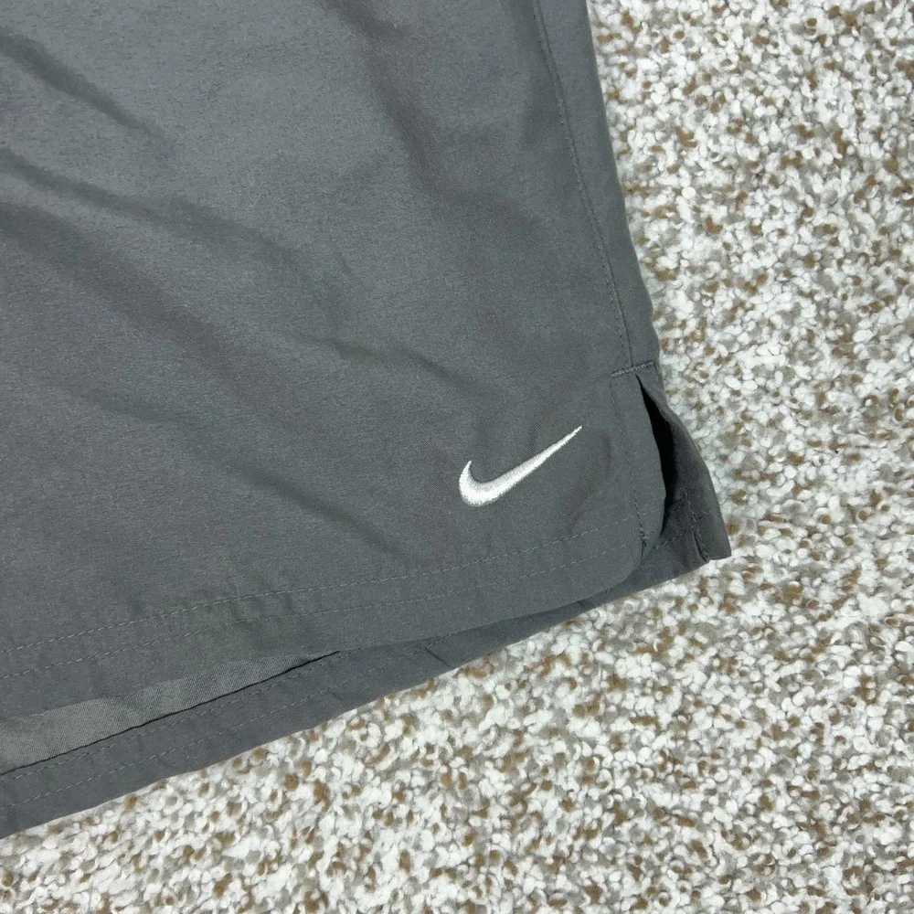 Nike Swimsuit Mens Small Gray Trunks Mesh Lined Athletic Gym Sports Beach Logo